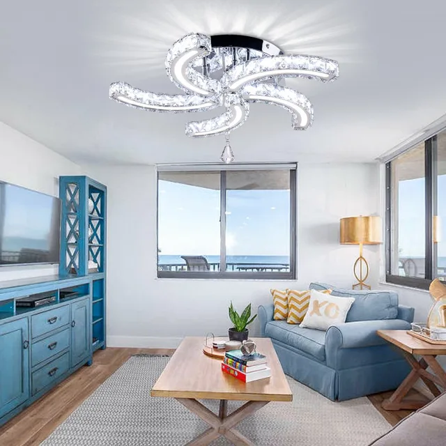 2024년형 LED 낫 크리스탈 천장 조명: 현대적 우아함의 빛