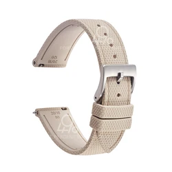 Elegant Multi - Tone Rubber Watch Band - Unisex Sport Strap - 21mm (Beige)