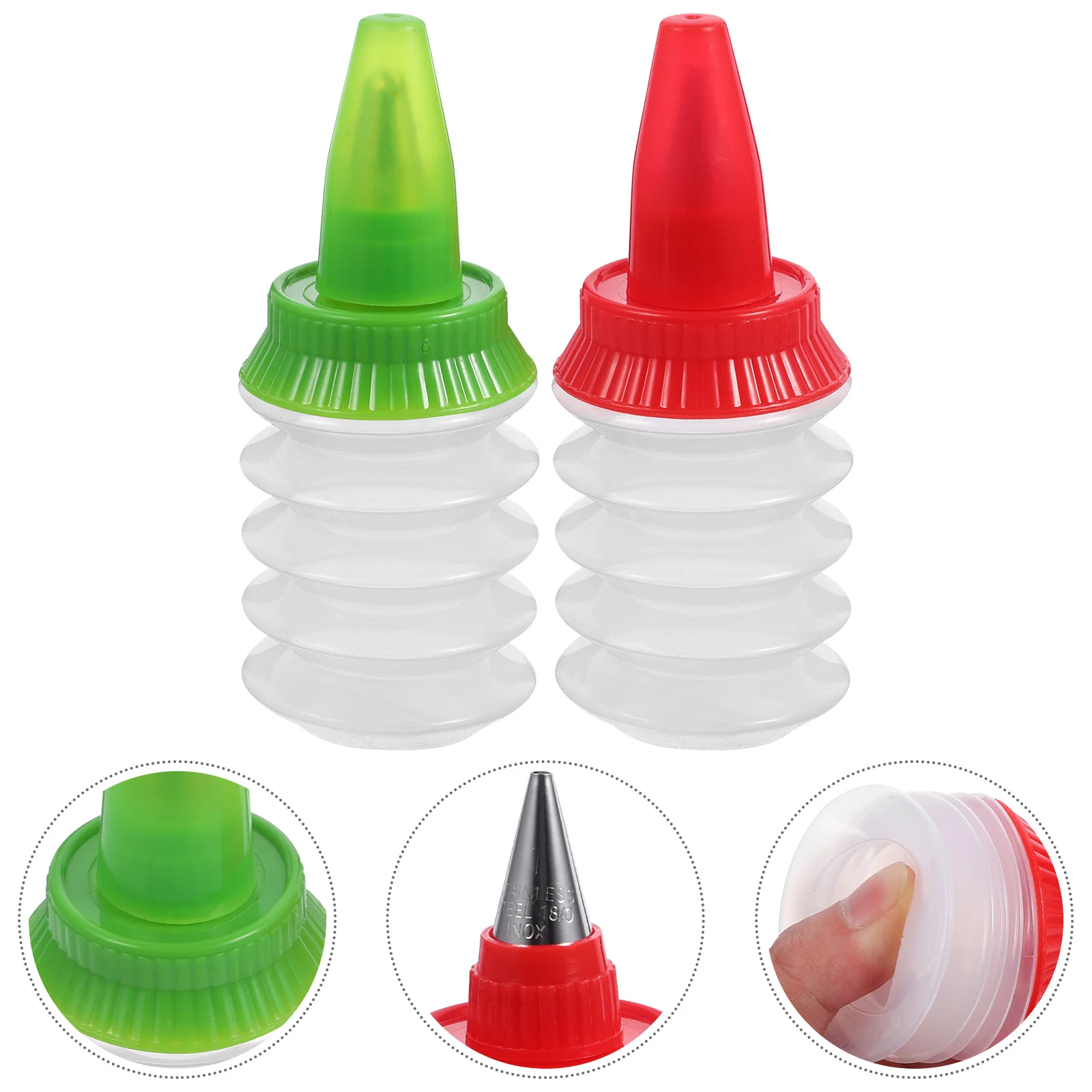 

2 Pcs Decorating Tools Cookie Icing Bottle Cookies Mouth / Bag Gun Accessory Pp Small Cream Piping