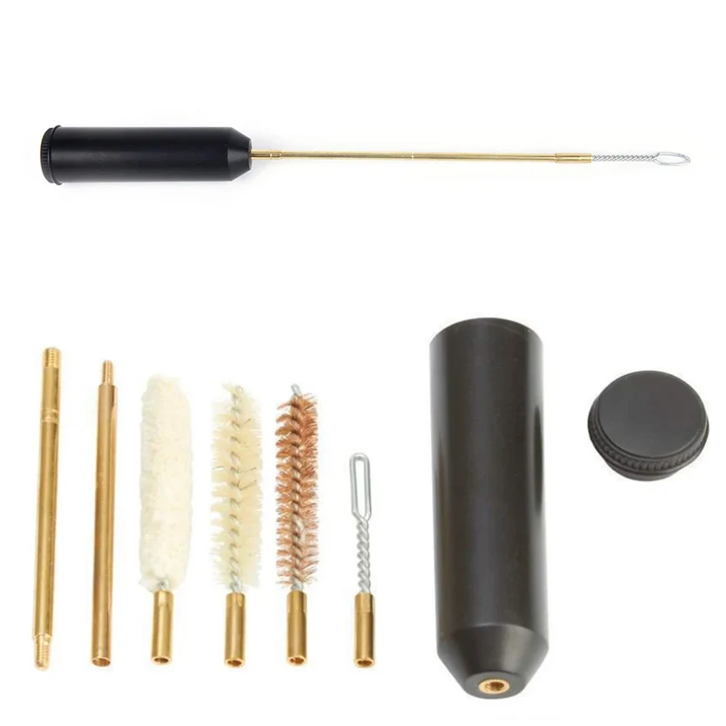 7pcs/set Gun Cleaning Kit Professional Gun Cleaning Kit Hand Gun Rod Brush Hunting Bore Gleaning Tools Multipurpose 9mm Pocket Size Pistol