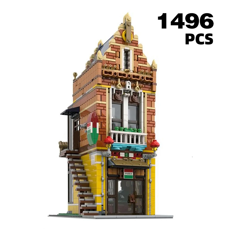 

pizzeria house blocks building modular buildings moc house miniature bricks figure toy style building blocks mini city store