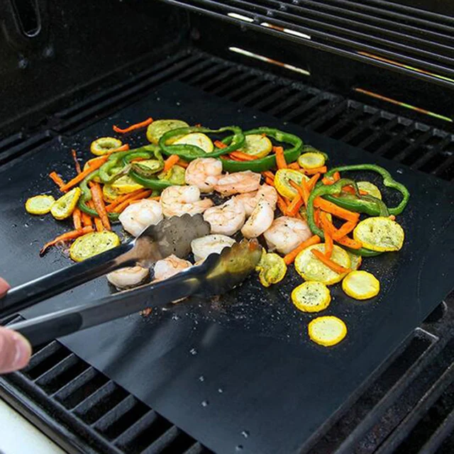 5Db Grill Szőnyeg Nem Tapadó Bbq Főző Pad Újrafelhasználható Barbecue Sütő Hőálló Kiegészítők Konyhai Szerszámok - Image 2