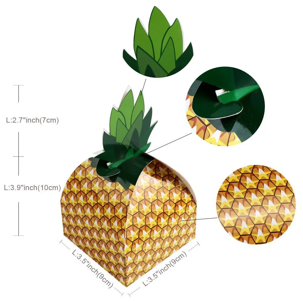 5/10/20pcs Pineapple Shaped Cardboard Candy Boxes, Fun Hawaiian Luau Party Favor Packag... - SKU CGB01118 - UGI Packaging