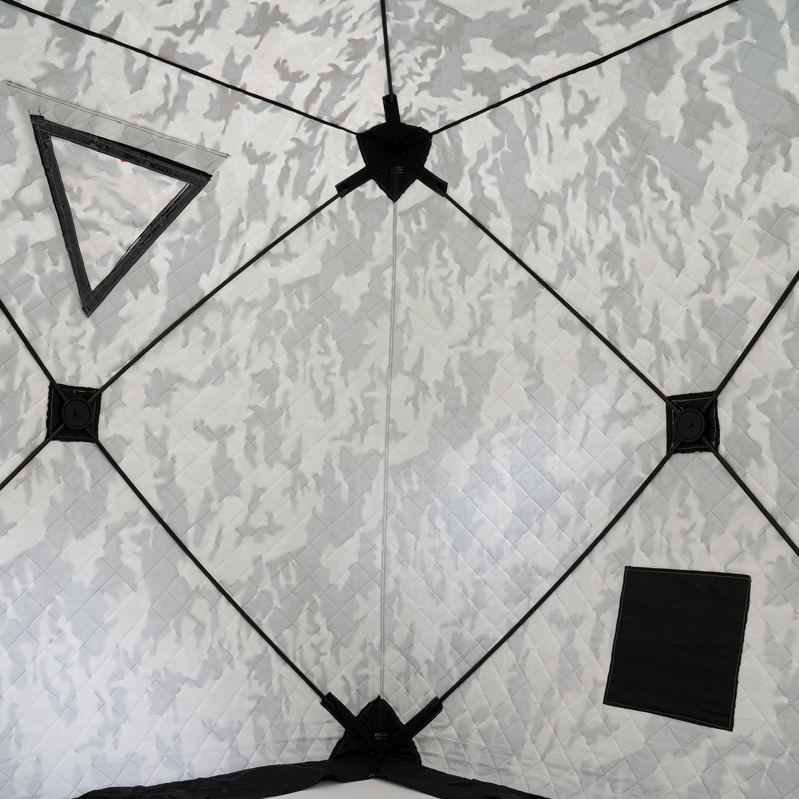 Tragbares Eisfischerzelt, thermischer Angelschutz, 210D-Oxford-Stoff, Fiberglas, langlebig, geräumig, wetterbeständig, einfach einzustellen – Detail 6