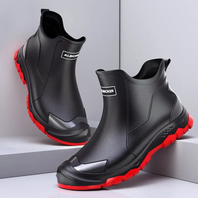 Bottes de pluie homme mode légères antidérapantes pour trajet travail extérieur chaussures aquatiques