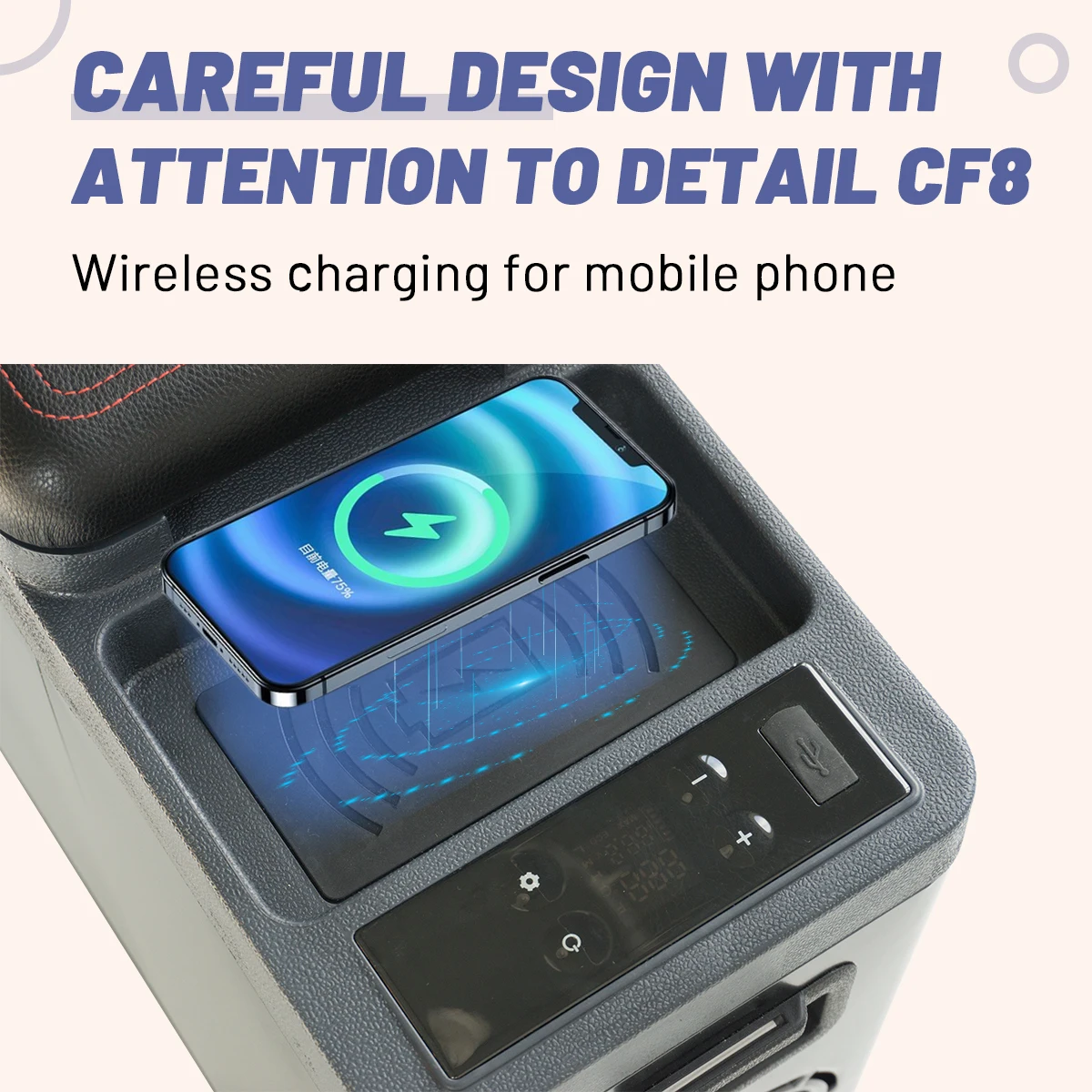 CF8 Alpicool SUV fridge 7.1L Portable MPV armrest car fridge refrigerator with Digital display Center Console Car Fridges 4