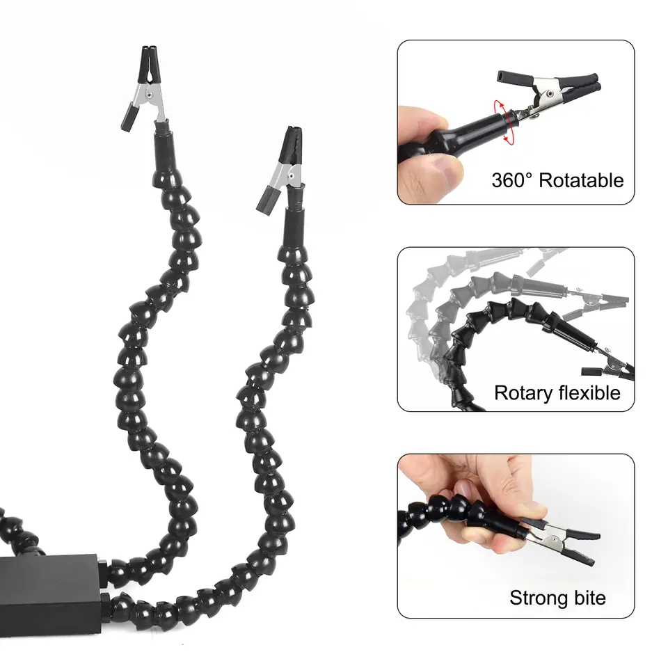 Toolour Helping Hands Soldering Station Flexible Helping Hand Arms Third Hand Soldering Tool for Electronic Repair Soldering image 2