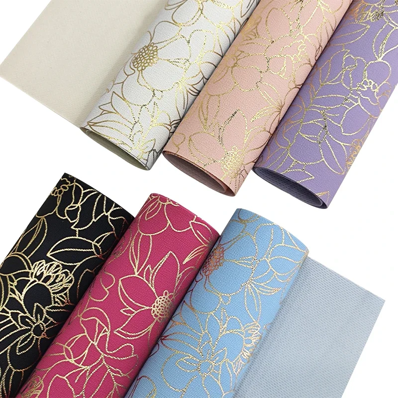 Hot stamping Printed Faux Leather Bow Making Supplies Pu Leather Fabric for Upholstery Bag Material diy Craft Supplies 30x135cm