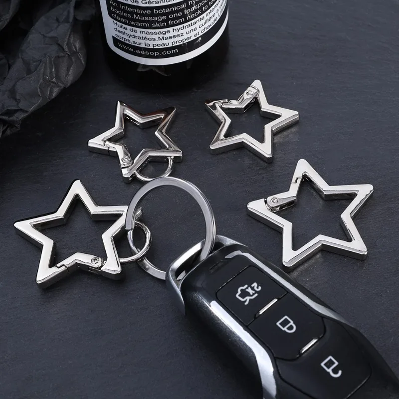Pentagram Metal Ring Spring Clasp Star Shape Lobster Clasp Connection Buckle for DIY Jewelry Making Keychain Pendant Accessories