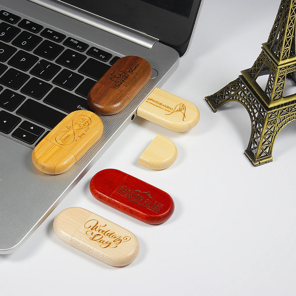 Pen Drive de Alta Velocidade de Madeira com Logotipo Livre Usb 2.0 Flash Drive Memory Stick Disco u para Laptop Presente Criativo 128gb 64gb 32gb 20 Pcs por Lote - Imagem 2