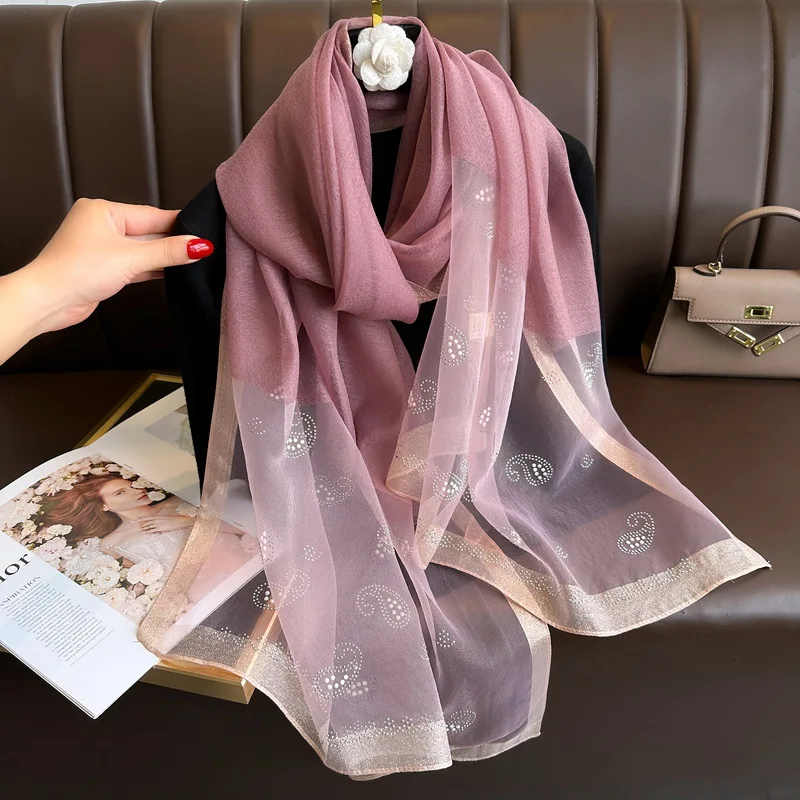 

Long silk wool scarf Shawls and Wraps for Women High Quality Bufandas Foulard Headkerchief Luxury Brand Hijab New Lady Scarves