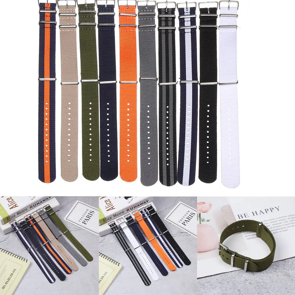 18 20 22 mm Durable Sport Women Man Replacement Loop Watchband Watch Strap Nylon Weaving Bracelet