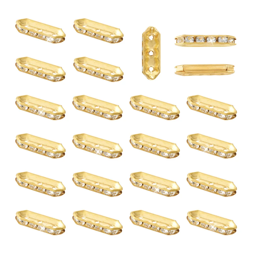

100Pcs 3-Hole Multi-Strand Links Iron Crystal Rhinestone Bridge Spacers Metal Separator Spacers Connector for Jewelry Making
