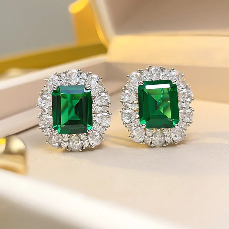 Luxury Emerald Geometric 3-Piece Jewelry Set