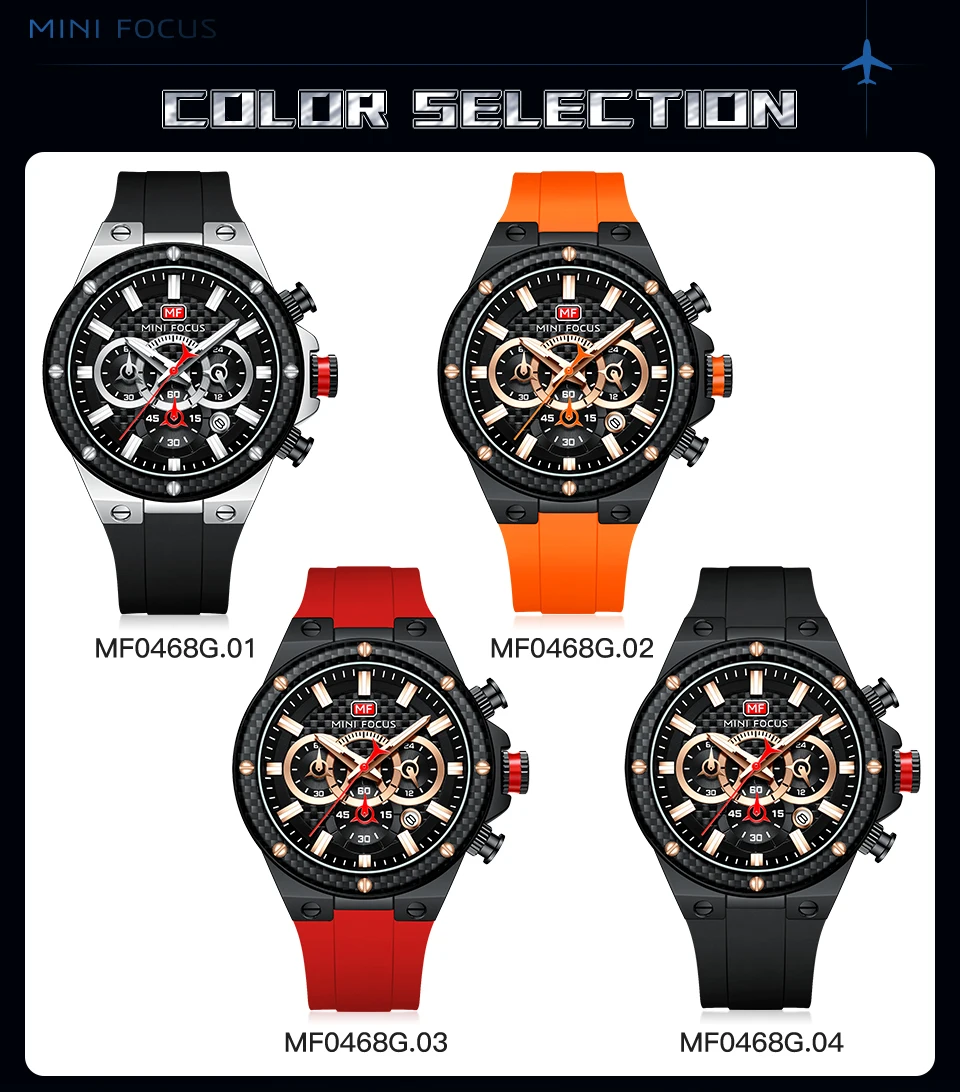 Relógio de quartzo MINI FOCUS para homens à prova d'água_voghion.com