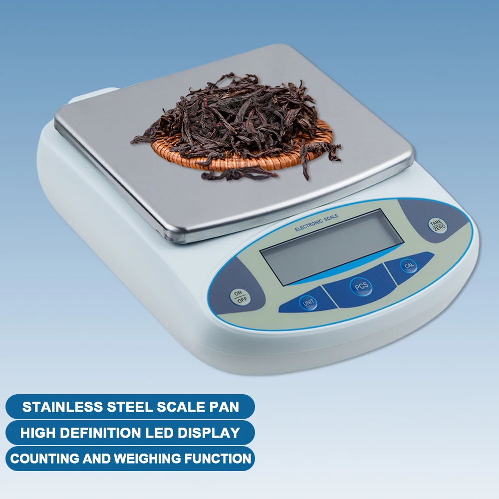 3000/5000g/30kg 0.01g/0.1g Digital Electronic Balance Lab Jewelry Scale High Precision Industrial Kitchen Weighing