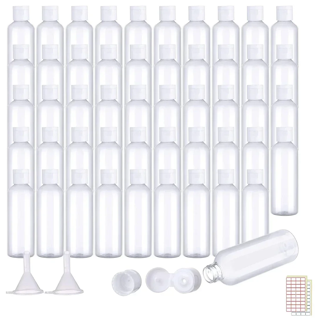 

20pcs 5ml-120ml Travel Portable Empty Plastic Flip Cap Bottle Cosmetic Shampoo Lotion Liquid Sample Bottle Dispenser Vials