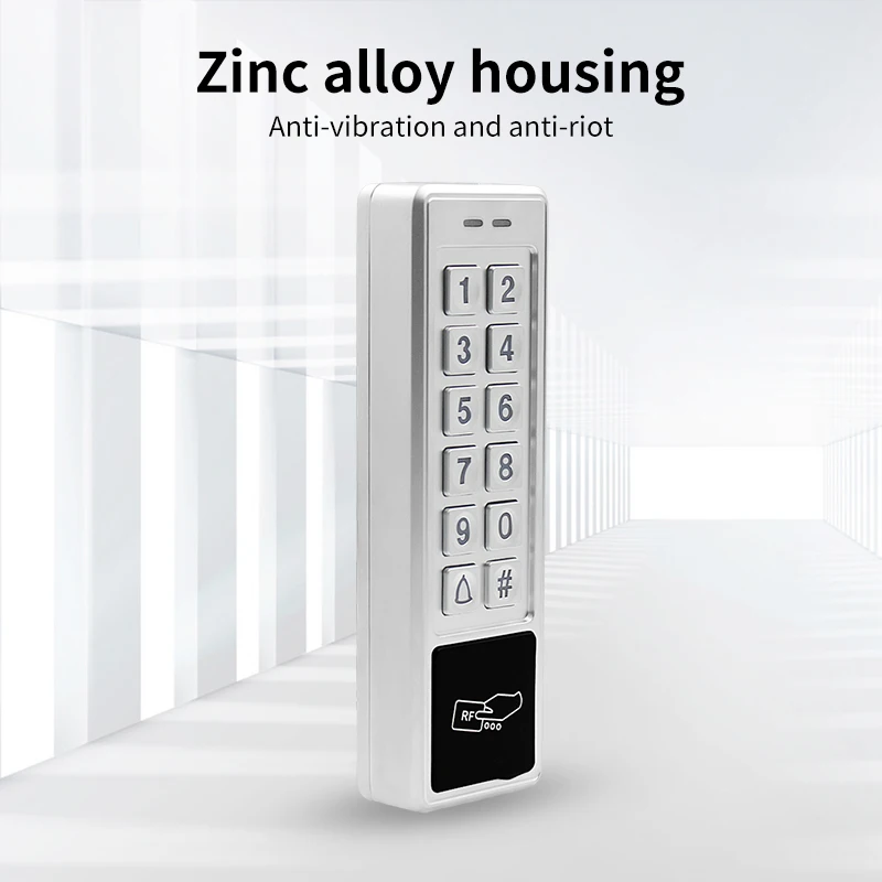 IP67 Waterproof Password Door Lock RFID Metal Door Access Control Reader 6000 User 125KHz EM Card Keypad