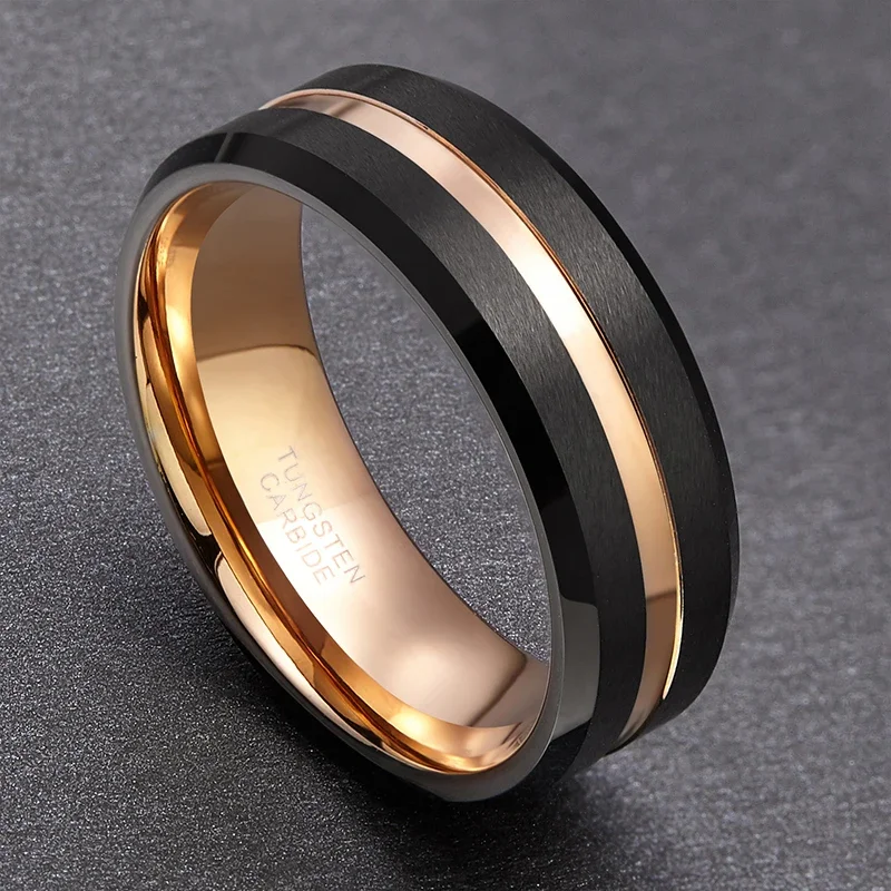 8mm Men Tungsten Carbide Ring Wedding Band Vintage Jewelry Size 6-15 wedding rings finger rings fashion rings fashion ring metal rings