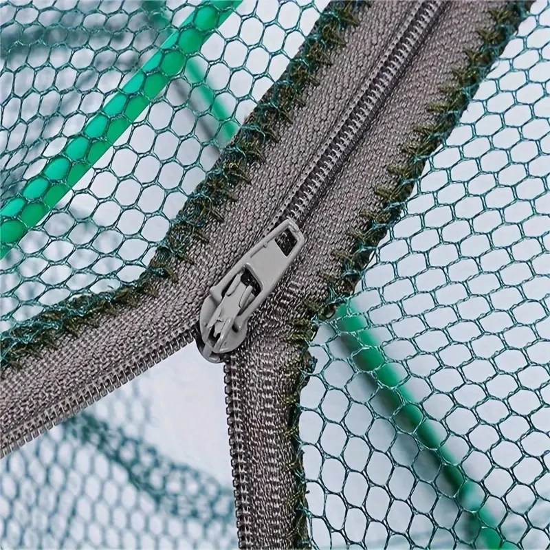 Fish Trap 1pc Foldable Hexagon Fishing Trap Net 6 Holes Minnow Crab Crawdad Shrimp Fishing Accessories