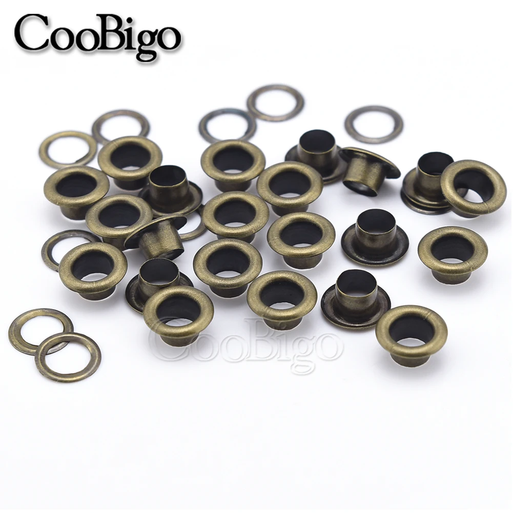 100sets Eyelet Grommet Ring Kit Metal Eyelets Leather Repair Grommets Round Eye Rings for Shoes Bag Clothing Leathercraft Belt Accessory