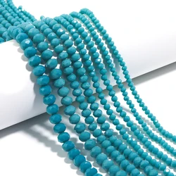 Sparkling Crystal Faceted Rondelle Beads for DIY Crafts and Handmade Accessories (Blue)