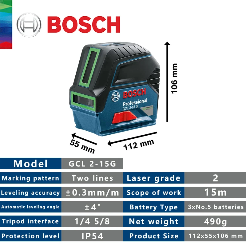 Bosch Niveau Laser Infrarouge 5 Lignes/3 Lignes, Marqueur Infrarouge, Niveau  À Bulle Vertical Et Horizontal À Nivellement Automatique - Niveaux À Laser  - AliExpress