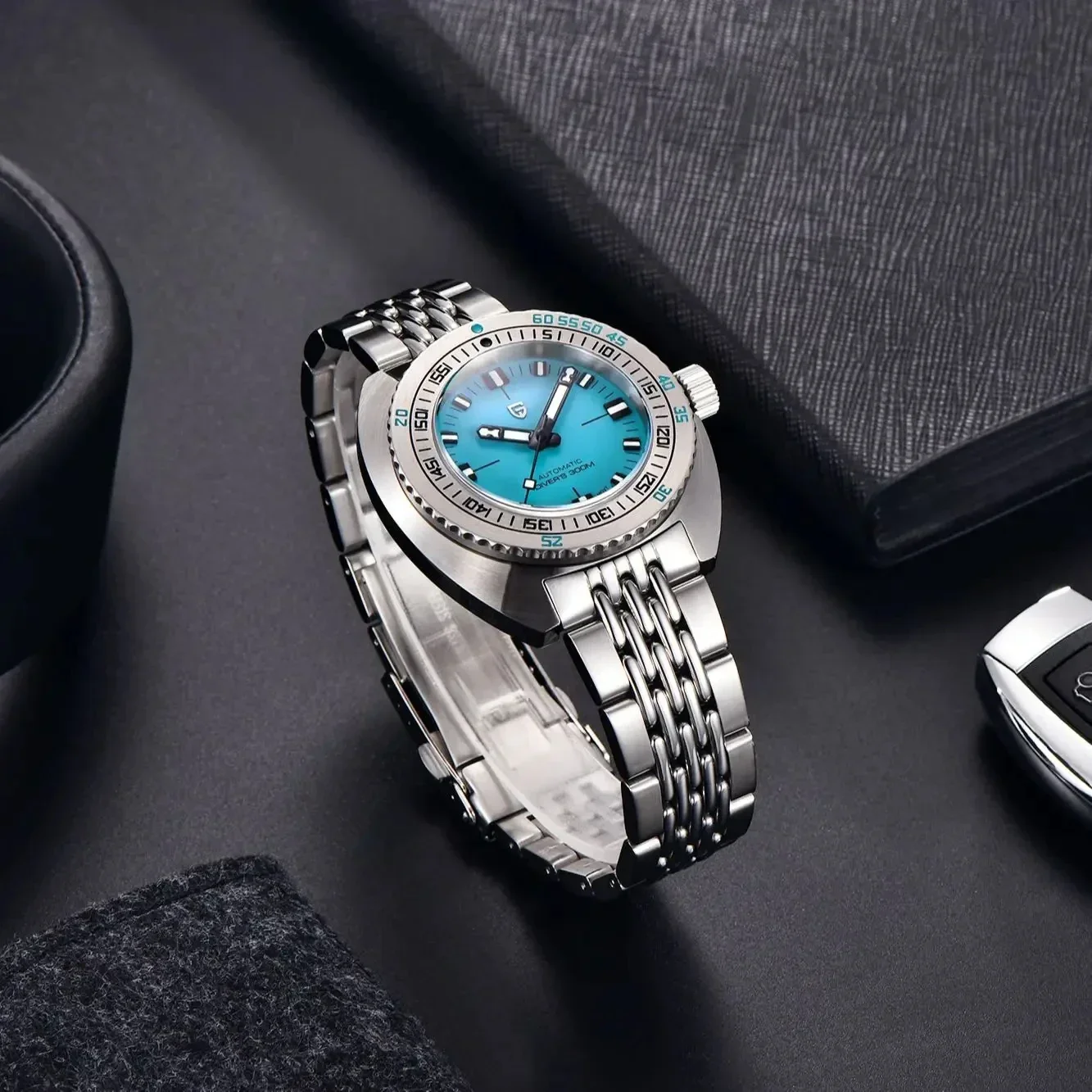 PAGANI DESIGN Men Mechanical Automatic Watch NH38 Sapphire Glass Stainless Steel Diving Chronograph PD1719