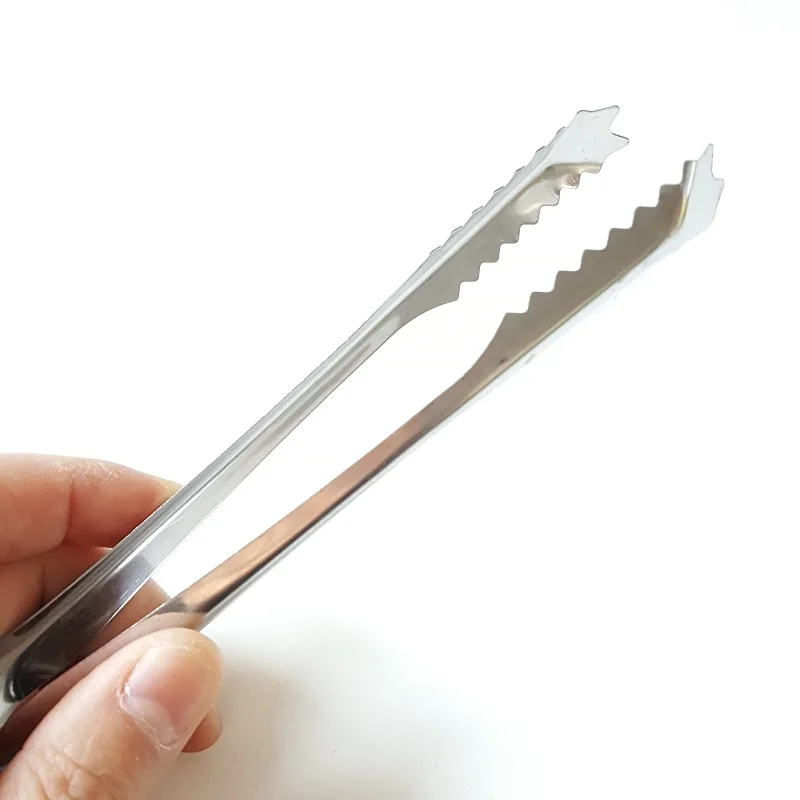 1 Pcs 15cm 19cm Stainless Steel Ice Clip for BBQ Barbecue Party Bar Bread Food Ice Clamp Metal Whisky Cube Tong Kitchen Tool stainless steel ice tongs