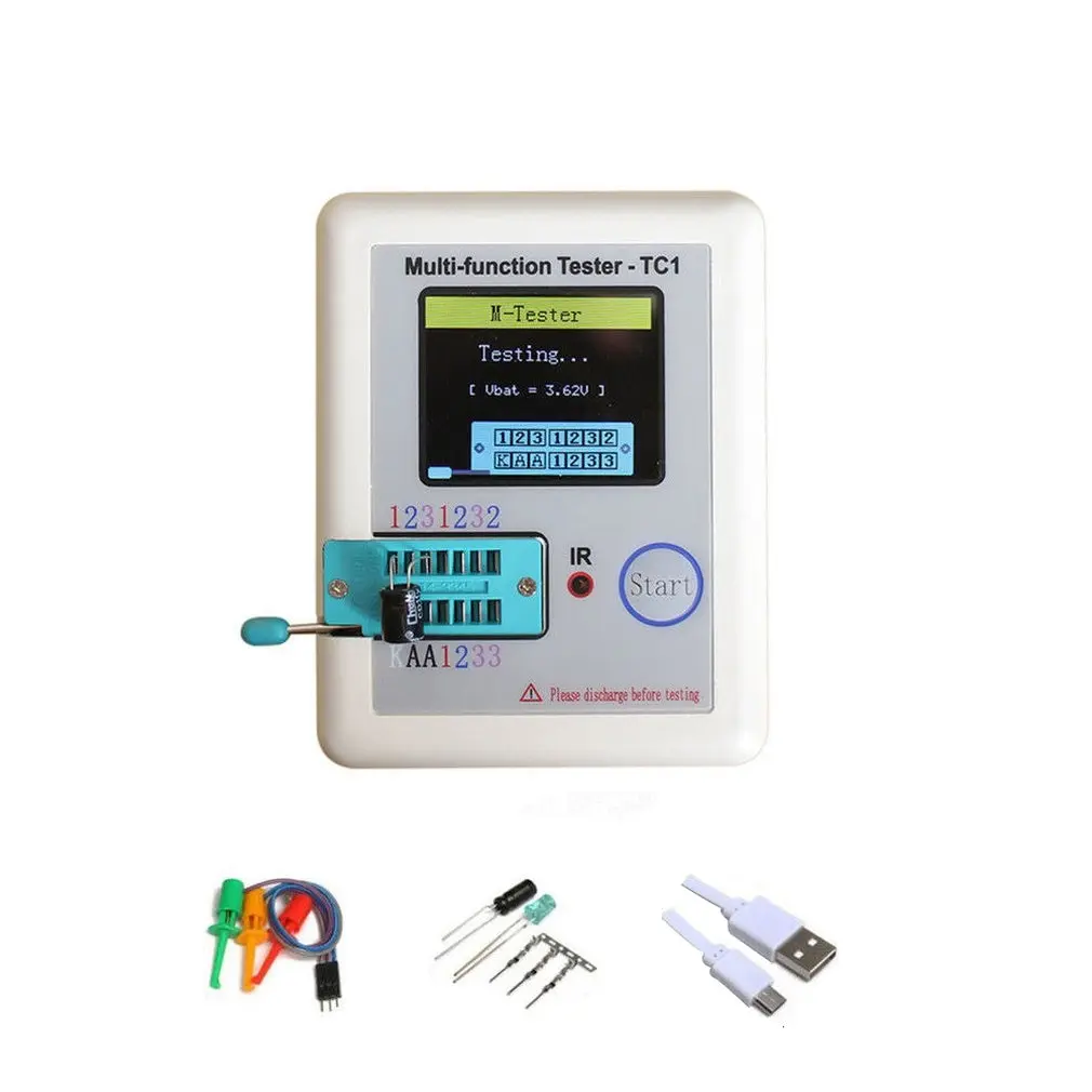 

Multifunctional transistor tester LCR-TC1 Full color graphic display With battery TFT Diode Triode Capacitance Meter