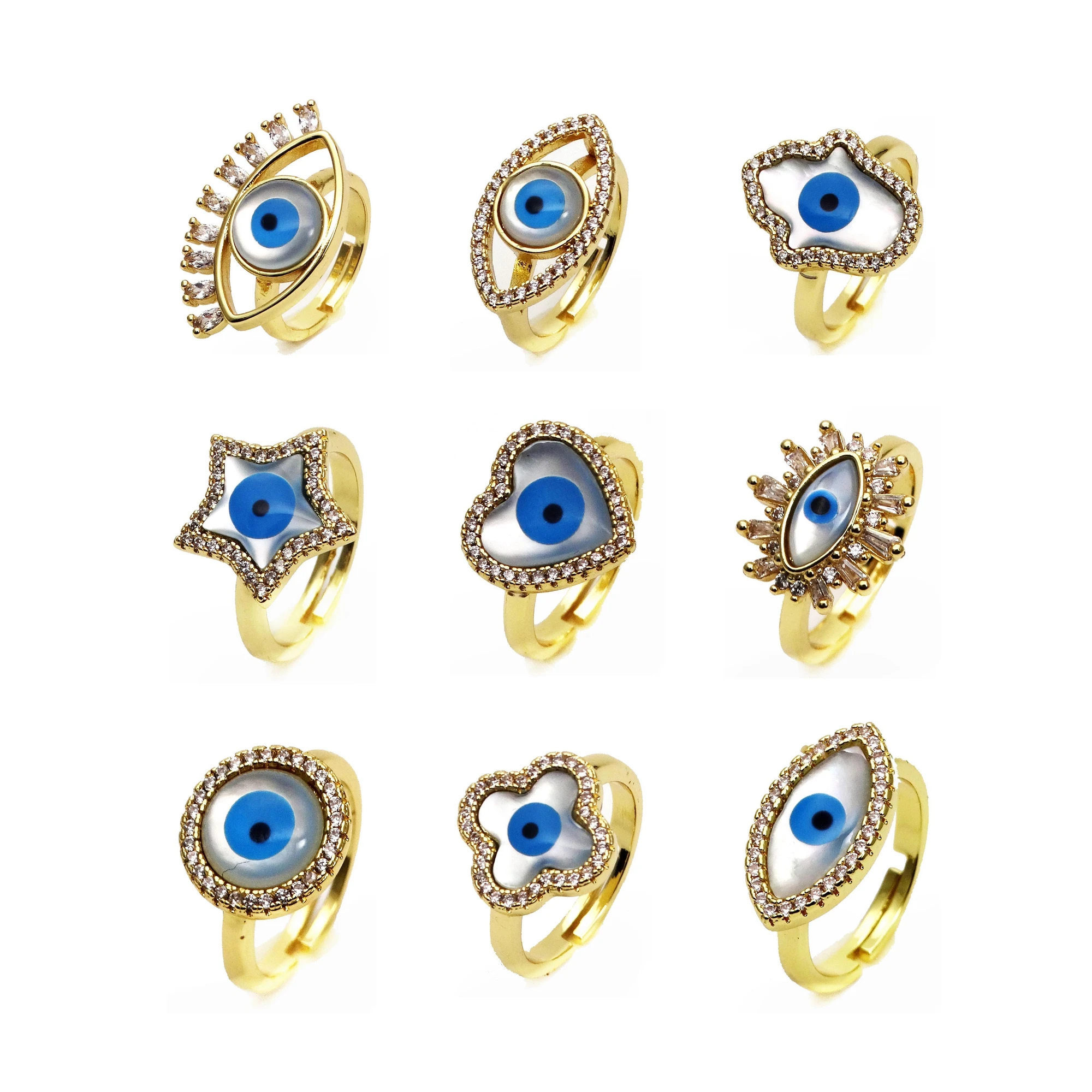 OpeningadjustableMicroinlaidzirconMagiceyesringCopperGold