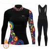 2025 Women Winter Thermal Fleece Cycling Jersey Set Bib Pants Long Sleeve Ropa Ciclismo Bicycle Clothing MTB Bike Jersey Uniform 5