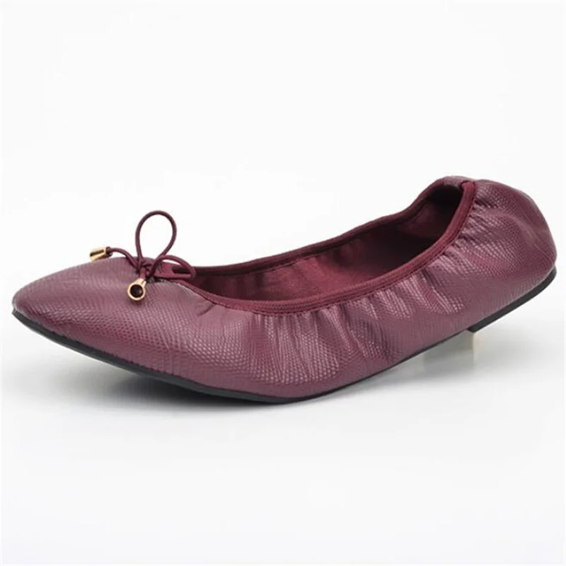 

Women Flat Shoes Round Toe Shallow Butterfly-knot Ballerina Slip on Loafers Lady Ballet Plus Size 36-41