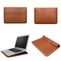 Pochette pour ordinateur portable unisexe, pochette enveloppe pour Macbook Air Pro 13 14 15 12 pouces M2 iPad HP Lenovo Huawei, sac d'ordinateur en cuir Crocodile 5