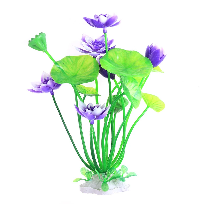 Aquarium Artificial Lotus Plants Decoration Fish Tank Landscaping Water Grass Ornaments Aquatic Simulated Flower Plant Supplies fish tank ornaments mini landscape ornaments artificial plants artificial aquarium plants fish tank decorations aquarium ornaments