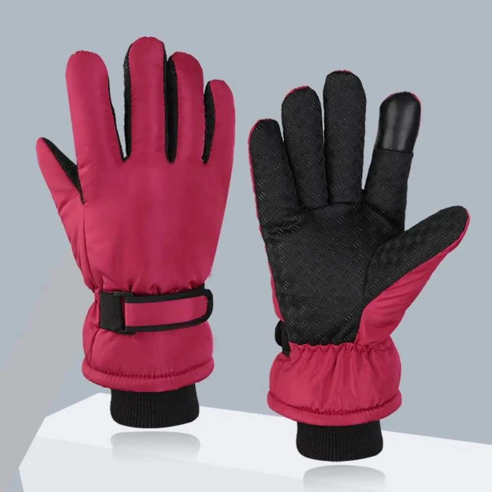 Windproof Plush Winter Warm Gloves Touch Screen Thickened Thermal Snow Gloves Waterproof Snowboard Ski For Women Man