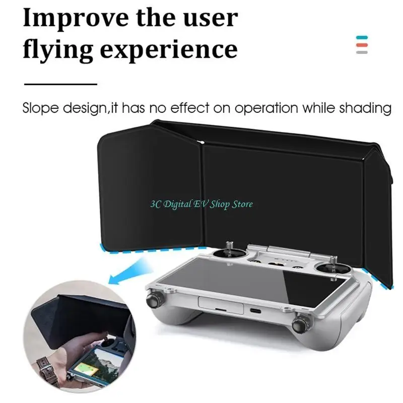 Pare-soleil télécommande pour DJI Mini 3, anti-éblouissement, pliable, noir