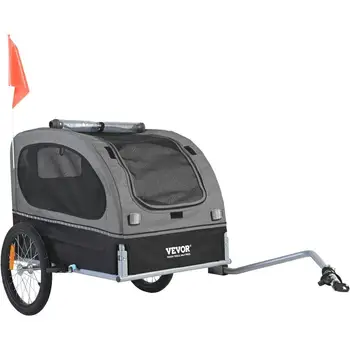 Easy Folding Dog Bike Trailer for Up to 88 Lbs with Reflectors and Flag 1
