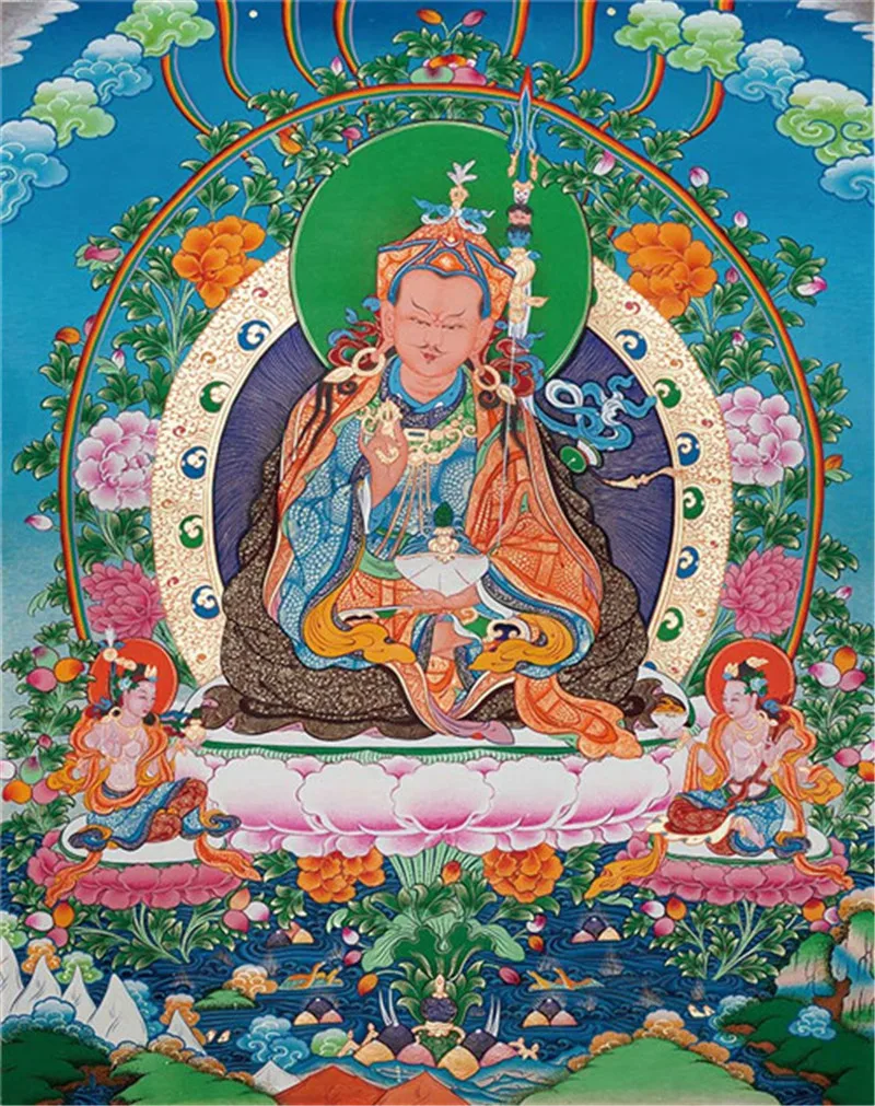 

Mahamayuri Thangka (12th Century Old Version),Gandhanra Tibetan Buddhist Thangka Art,Giclee Printed and Hand Framed,47" × 32"
