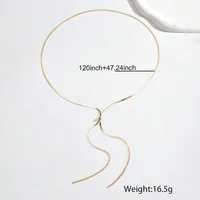 Collier Punk Long et plat en os de serpent pour femmes, chaîne en acier inoxydable, couleur or, en forme de Y, bijoux à breloques à la mode, vente en gros 2