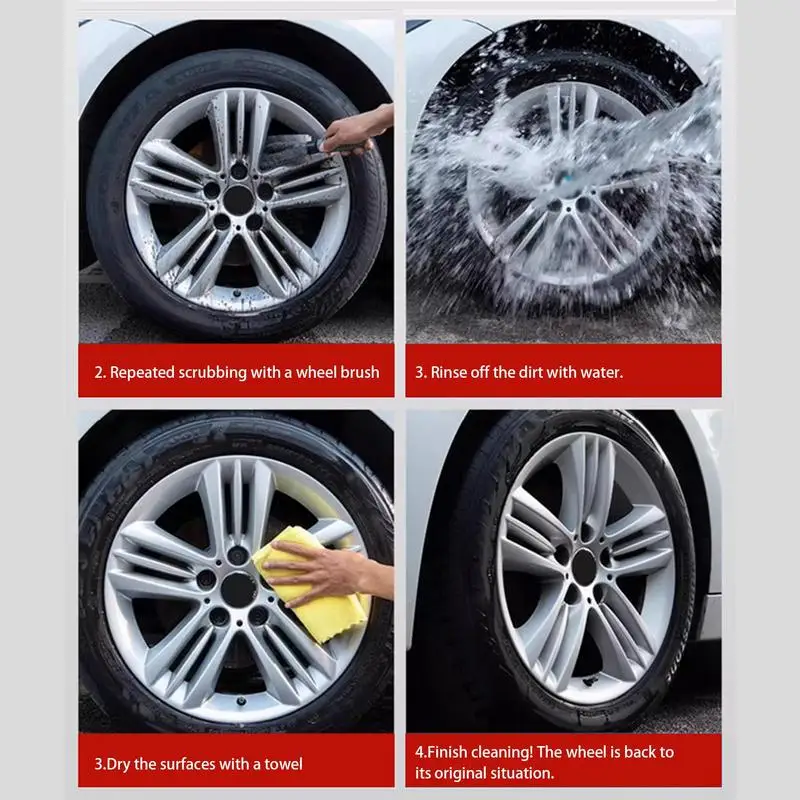 Tire Rust Remover Car Tire Polishing Refurbishing 300ml Car Wheel Maintenance Rust Inhibitor Iron Oil Contaminant Yellow Black