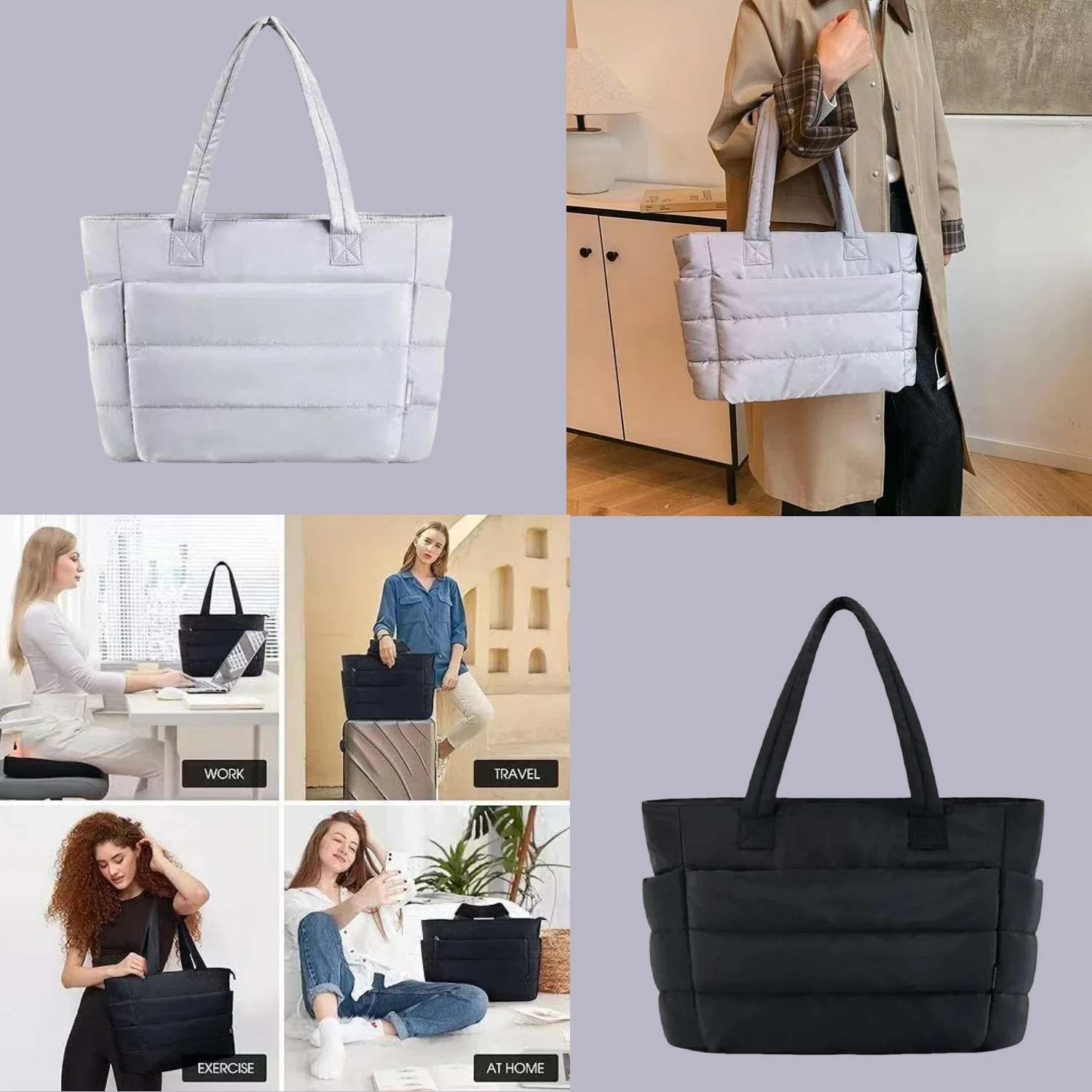 Women's Cotton Handbag Large Zipper Travel Essential