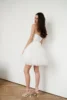 Zoci Simple Strapless White Short Wedding Dresses Sleeveless Tulle Corset Bride Dress Customized vestidos de novia Wedding Gown 5