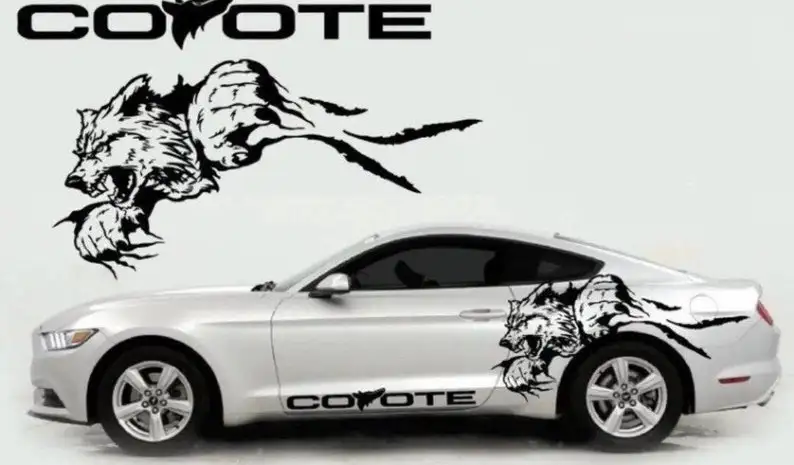 

x2 Mustang Coyote Vinyl Graphic Decal Sticker FITS Ford Mustang- Wolf Sticker