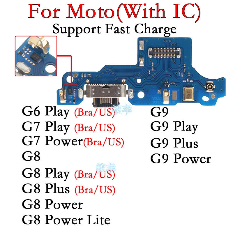 

Usb Dock Charger Port for Motorola Moto G6 G7 G8 G9 Plus Power Lite Play Charging Board Module Brazilian M US Version