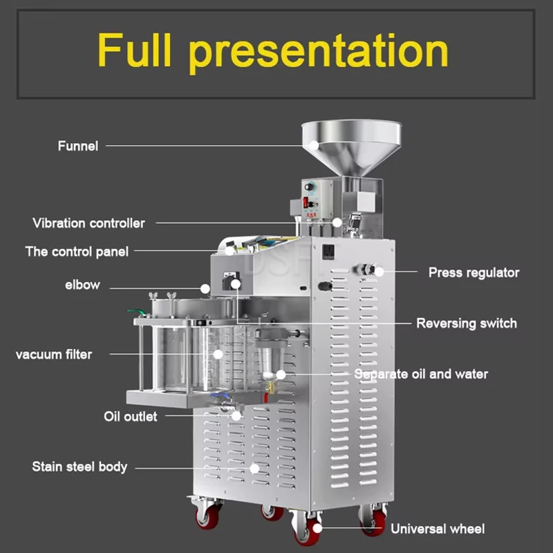 Professional Multifunctional Oil Press Commercial Olive Oil Press Vegetable Seed Oil Press 3