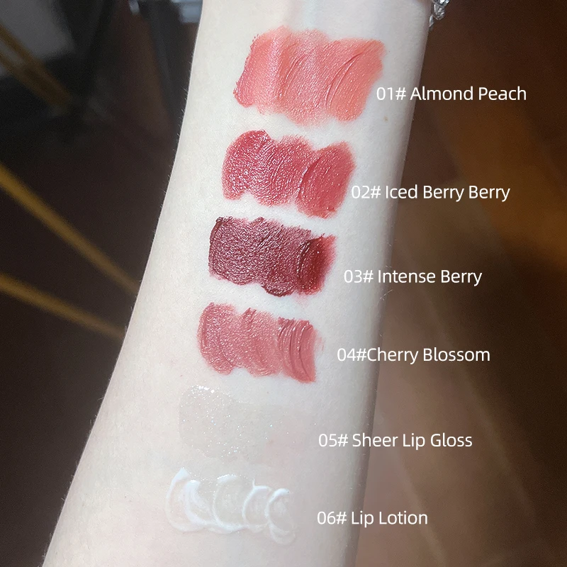 Matte Liquid Lipstick Lips Makeup Sets Matte Lipstick&Transparent Lipgloss&Lip Balm Plumper With Necklace Gift Cosmetic Kits