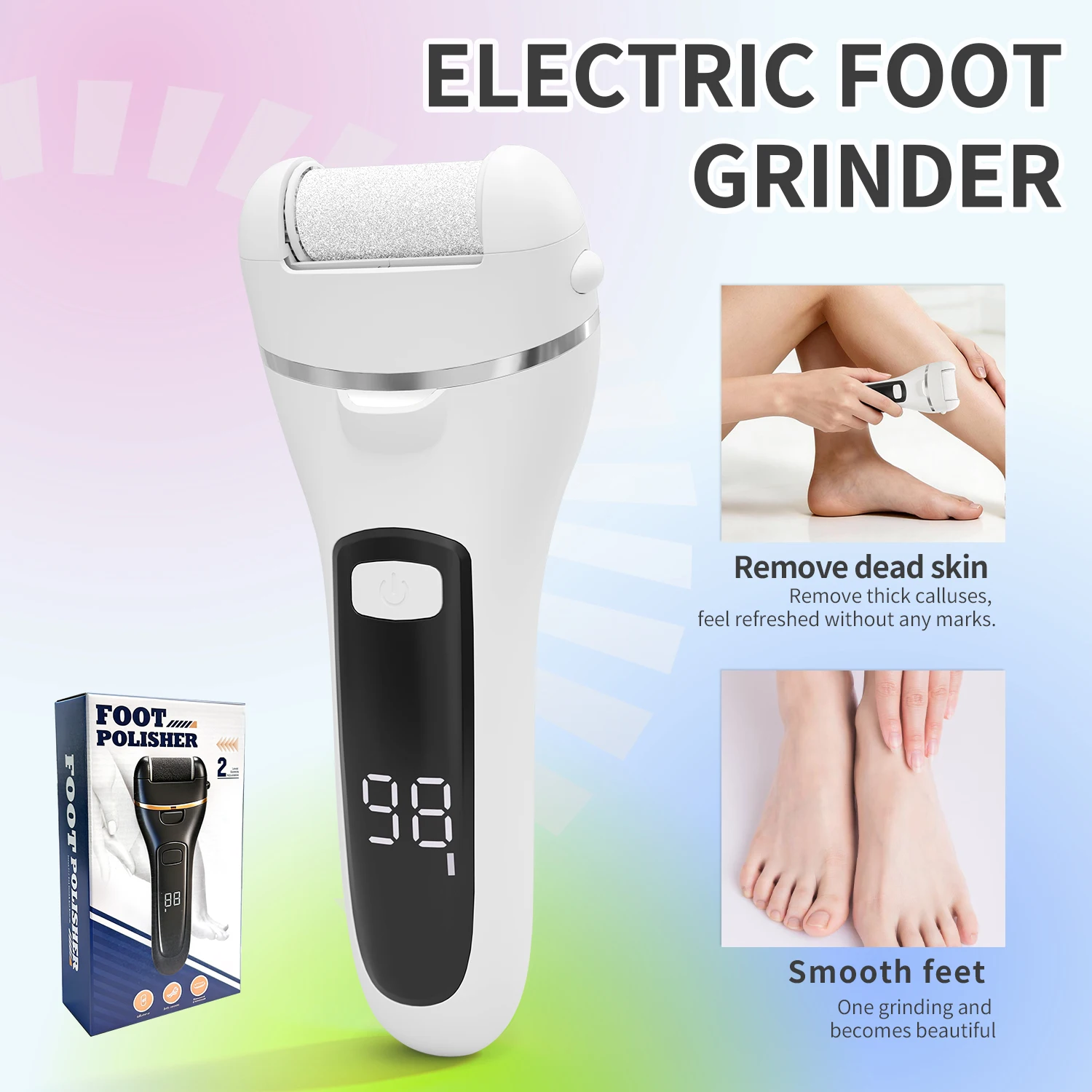 Electric Foot File Rechargeable Usb Callus Remover For Pedicure_voghion.com