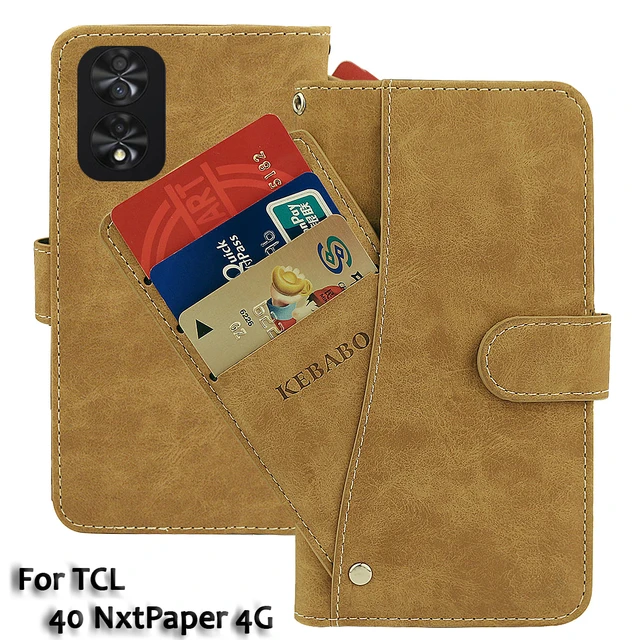 Vintage Leather Wallet TCL 40 NxtPaper 4G Case 6.78 Flip Luxury Card Slots  Cover Magnet Phone Protective Cases Bags - AliExpress