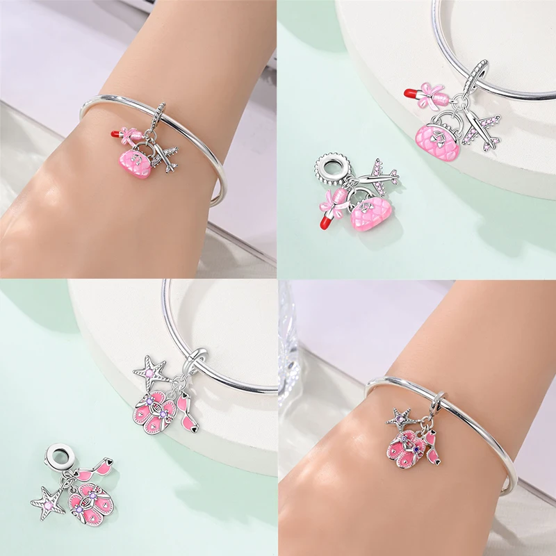 Charm Jewelry Sterling Silver Jewelry Beads Charms Silver Charm Bead Charm Bead Sterling Silver Beads Charm 925 Sterling Silver Charms Pendant Airplane Beach Sailing Hat Sun Energetic Attractiveness Design For Fine Jewelry Making
